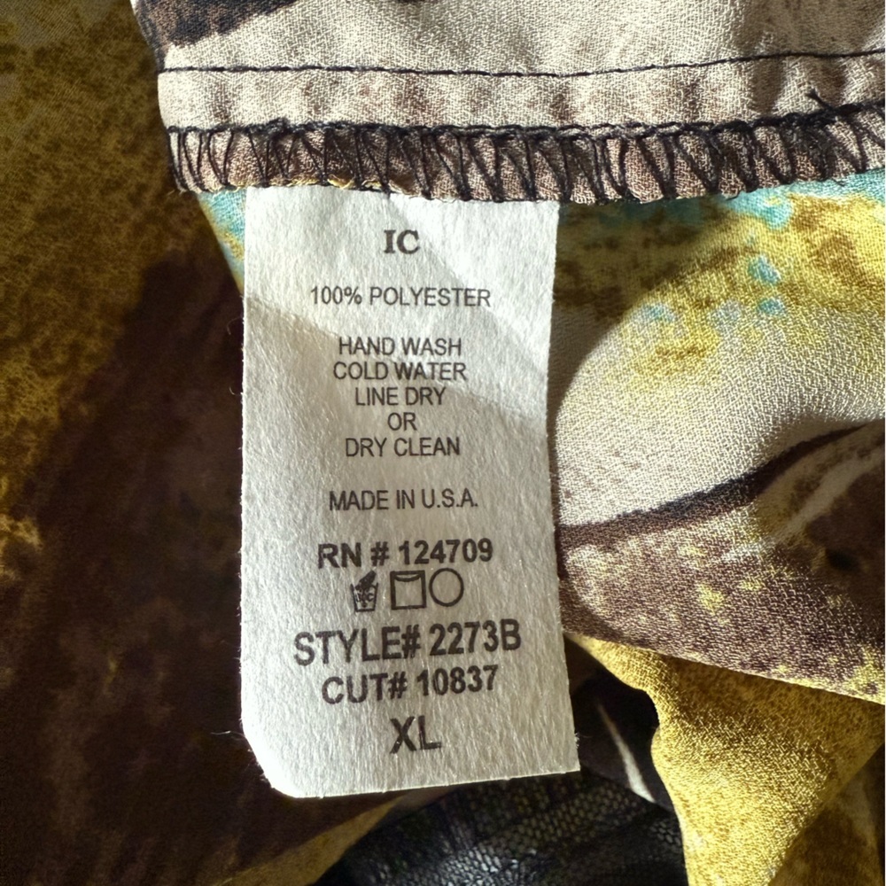 IC By Connie K Multicolored Artsy Art-To-Wear Semi-Sheer Chiffon Tunic Sz XL NWT - Picture 10 of 10